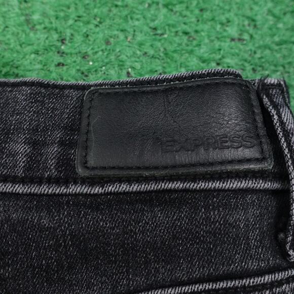 Express Jeans Womens 00S Black Washed Slim Ankle Super High Rise Stretch Denim - Picture 6 of 10
